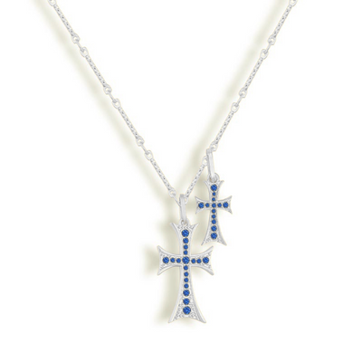 Double Cross Me Necklace - EVRYJEWELS